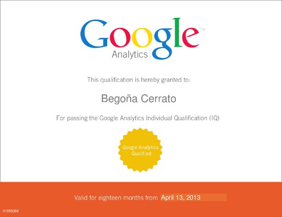 GoogleIQ . Certificación Google Analytics.